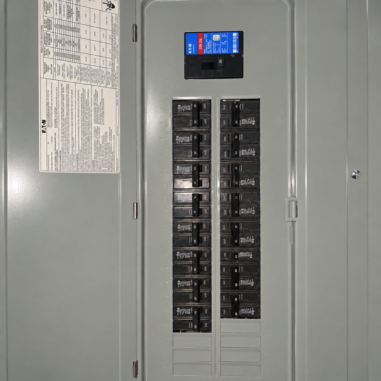 Electrical panel after an upgrade.