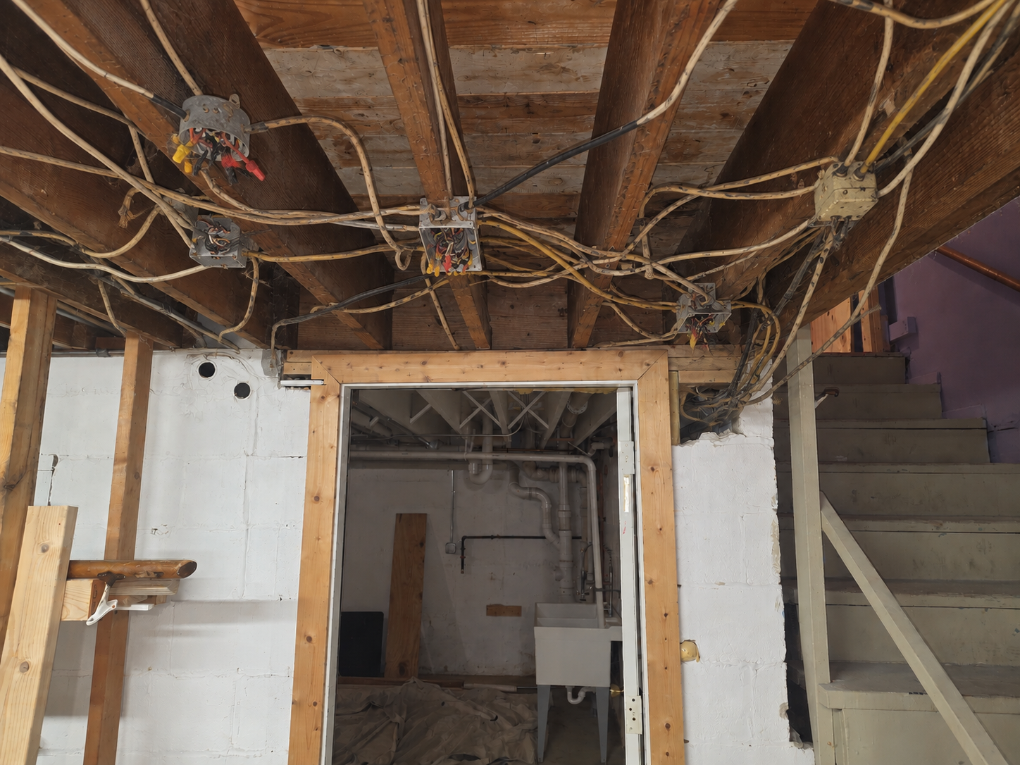 Residential space before electrical remodeling work.