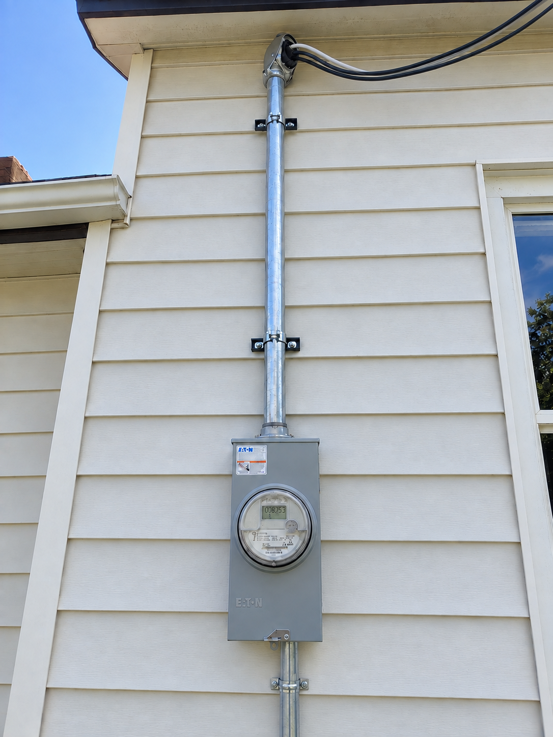 Electrical service equipment after an upgrade.