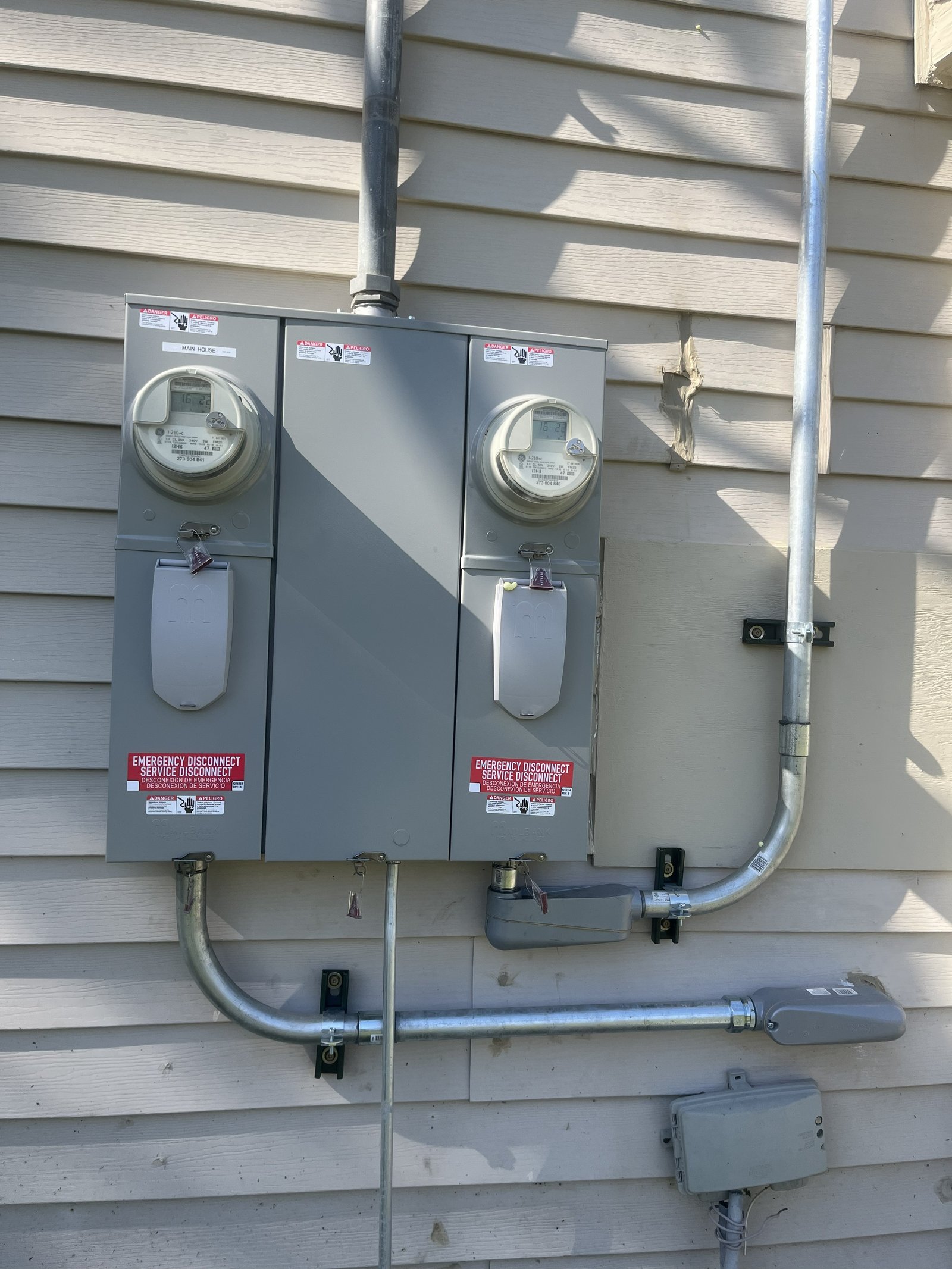 Electrical service equipment after improvements.